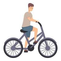 vecteur de dessin animé d'icône de vélo de vélo de garçon. entraînement actif