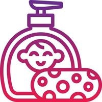 accessoires de bain pour bébé éponge savon - icône dégradé vecteur
