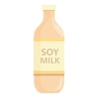 vecteur de dessin animé d'icône de bouteille de lait de soja. nourriture végétalienne