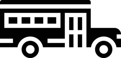 transport par autobus scolaire - icône solide vecteur
