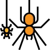 Spider web animal hanté halloween - icône de contour rempli vecteur