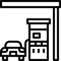 Station-service carburant gaz car building - icône de contour vecteur