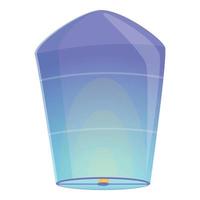 icône de lanterne flottante bleue, style cartoon vecteur