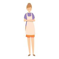 vecteur de dessin animé d'icône de femme au foyer. cuisine maman