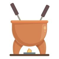 vecteur de dessin animé icône fondue. nourriture au fromage