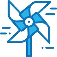 moulin à vent moulin à vent jouet divertissement - icône bleue vecteur