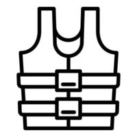 icône de gilet de sauvetage de plongée en apnée, style de contour vecteur