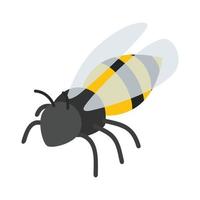 icône 3d isométrique d'abeille vecteur