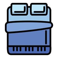 icône de matelas de lit, style de contour vecteur