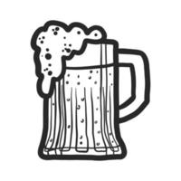 icône de chope de bière, style dessiné à la main vecteur