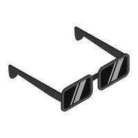 lunettes de soleil noires icône 3d isométrique vecteur