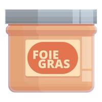 vecteur de dessin animé d'icône de pot de foie gras. nourriture de canard
