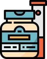 Régime de vitamines nutrition drogue - icône de contour rempli vecteur