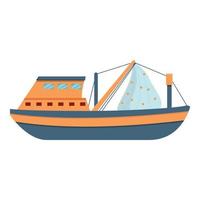 icône de navire de pêche marine, style cartoon vecteur