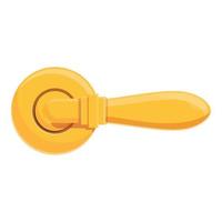 icône de poignée de porte dorée, style cartoon vecteur