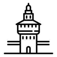 icône du château des sforza à milan, style de contour vecteur