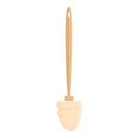 vecteur de dessin animé d'icône de brosse de toilette de femme au foyer. Brosse de nettoyage