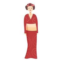 vecteur de dessin animé d'icône de personnage de geisha. japon femelle