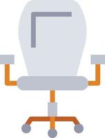 chaise ordinateur accessoire s'asseoir travail - icône plate vecteur