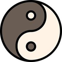 yin yang tao zen chine religieux - icône de contour rempli vecteur