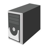 icône de dessin animé de boîtier d'ordinateur vecteur