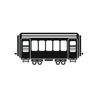icône de wagon de chemin de fer de passagers vecteur