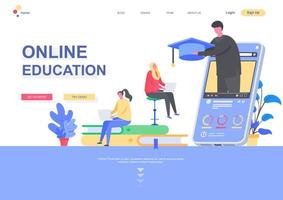 modèle de page de destination plate pour l'éducation en ligne vecteur