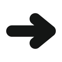 icône simple flèche droite noire vecteur
