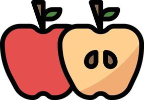 régime pomme nutrition fruits - icône de contour rempli vecteur