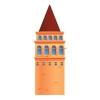 icône de la tour d'istanbul, style cartoon vecteur
