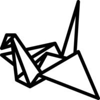 oiseau en papier origami japon japonais - icône de contour vecteur