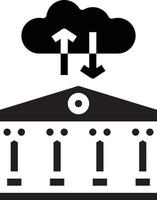 cloud banking serveur en ligne synchronisation bancaire - icône solide vecteur