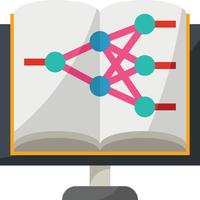 machine learning train data ai intelligence artificielle - icône plate vecteur