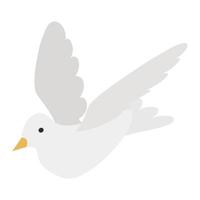 icône 3d isométrique de pigeon blanc vecteur