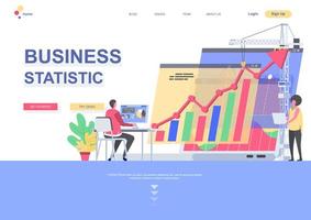 modèle de page de destination de statistiques commerciales vecteur