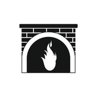 icône de cheminée, style simple noir vecteur