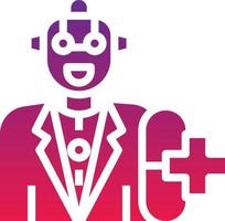 robot de pharmacie ai intelligence artificielle - icône de dégradé solide vecteur