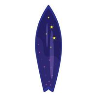 vecteur de dessin animé d'icône de planche de surf de ciel bleu. planche de surf