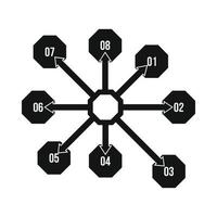 diagramme d'organigramme, icône de schéma, style simple vecteur