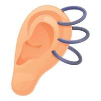 icône de perçage d'oreille, style cartoon vecteur