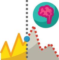 prédiction de stock ai intelligence artificielle - icône plate vecteur