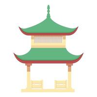 vecteur de dessin animé d'icône de pagode en bois. temple chinois