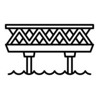 icône de pont de chemin de fer, style de contour vecteur