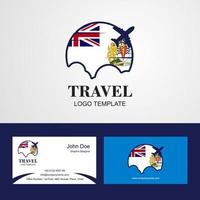 voyager le logo du drapeau du territoire antarctique britannique et la conception de la carte de visite vecteur