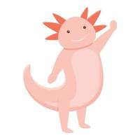 icône mignonne d'axolotl, style dessin animé vecteur