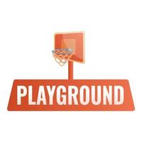 logo de l'aire de jeux pour enfants de basket-ball, style cartoon vecteur