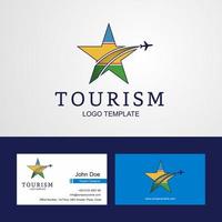 drapeau du karakalpakstan de voyage logo star créatif et conception de carte de visite vecteur