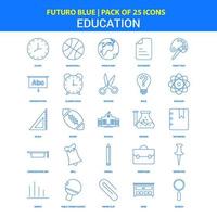 icônes de l'éducation pack d'icônes futuro bleu 25 vecteur