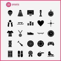 icône de glyphe solide de sport pour l'impression web et le kit uxui mobile tel que le football chaussures de football chaussures de sport chaussures de sport coeur pictogramme pack vecteur