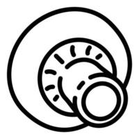 icône de vue arrière de champignon, style de contour vecteur